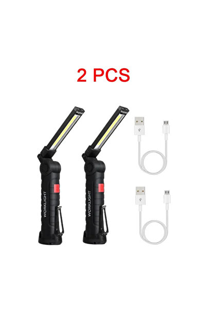 Choice مصباح يدوي قابل للطي COB LED W52 (قطعتان طويلتان) محمول ومصباح عمل مغن...