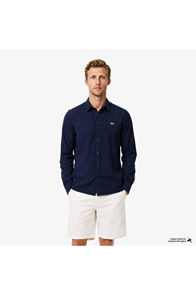 Lacoste Erkek Regular Fit Düğmeli Yaka Lacivert Gömlek