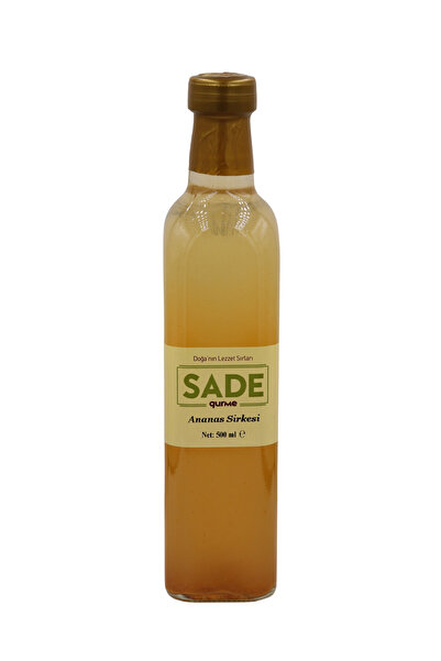 Sade Organik Ananas Sirkesi 500 Ml 5 Lİ PAKET (5 x 500ml)