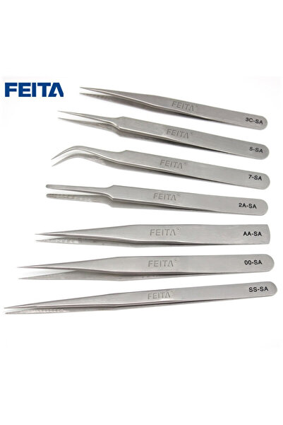 Choice SA Series 7Pc FEITA Precision Industrial Tweezers Anti-static Magnetic...