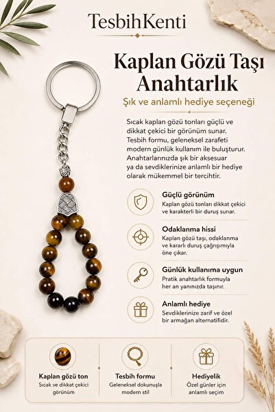 TESBİHKENTİ Tiger Eye Keychain