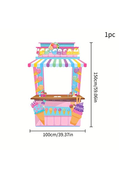 Choice 100x150cm MULTI 2D flat 1pc colorful ice cream shop hollowed-out backg...