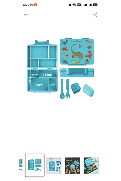 Snack Attack Convertible Kids Bento Lunch Box – 3 to 5 Compartment Food-Grade...