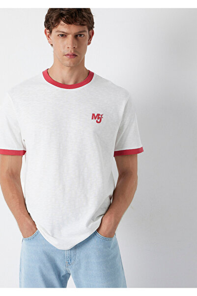 Mavi Mj Printed Ecru T-Shirt Loose Fit / Comfortable Loose Cut 0613323-70057
