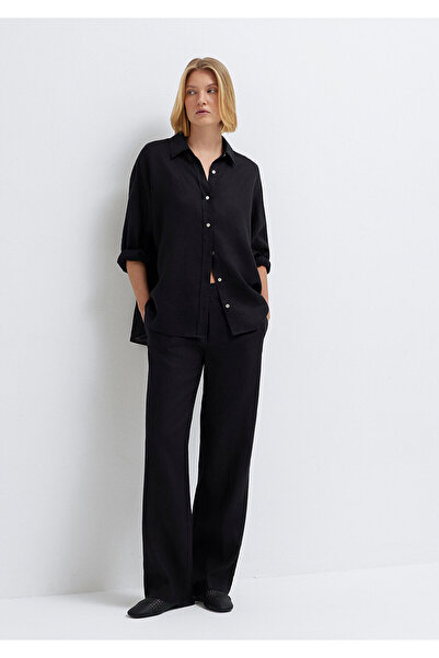 Mavi Black Linen Trousers 1011186-900
