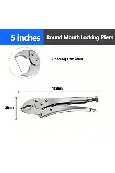 Choice1 5in Powerful Locking Pliers,5/7/10' Curved Jaw Pliers,C- Type Heavy-d...