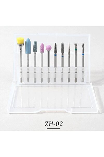Choice1 ZH02 10pcs Diamond Nail Polishing Head Set Drill Bitsnail Russian Pol...