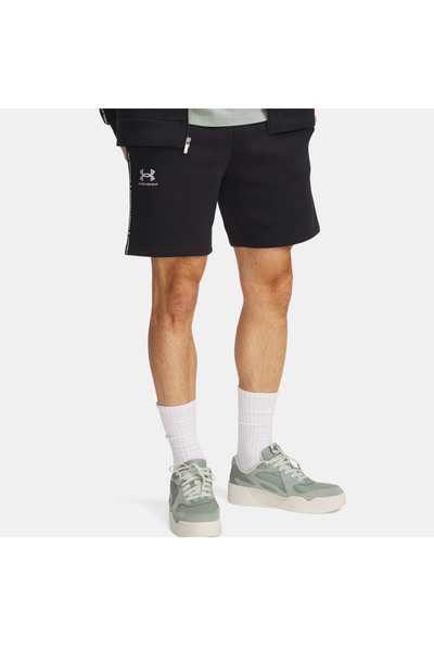Under Armour ICON Φλις Σορτς με Λωρίδες 1390299-001 Μαύρο