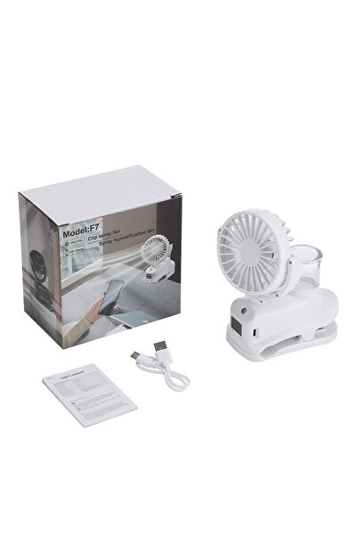 Choice1 WHITE 2026 Portable Clip On Fan 4 Speeds USB Mini Air Cooling Fan Wit...