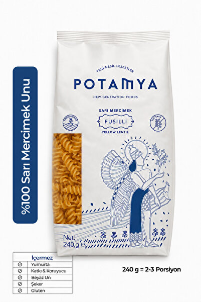 POTAMYA Glutensiz Sarı Mercimek Fusilli 240g