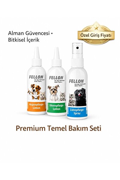 Fellon Alman Menşeli 3’lü Kedi ve Köpek Bakım Seti – Göz, Kulak ve Pati Bakım...