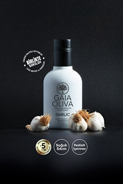 Gaia Oliva Sarımsak Çeşnili 250 ml Natürel Sızma Zeytinyağı (Yeni Hasat)