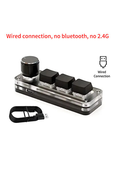 choice2 GGBEE Black wired 2.4G Bluetooth 3 Keys 1 Knob Customize Keyboard Mac...