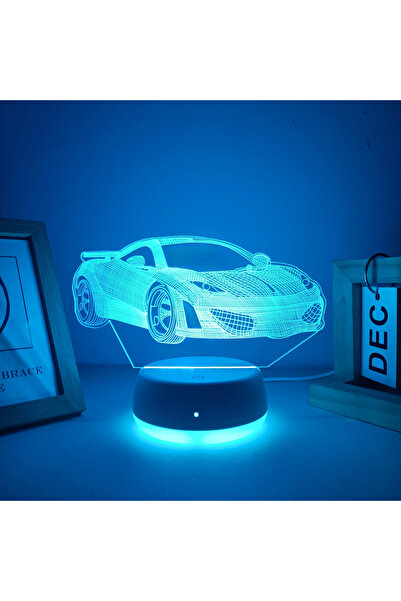 Choice 7 color 1pc Colorful Sports Car 3D Night Light, USB Powered Touch Swit...