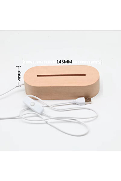 Choice7 Warm Light Oval-slot-9.5cm USB Powered 5mm Wooden Led Base with Warm ...