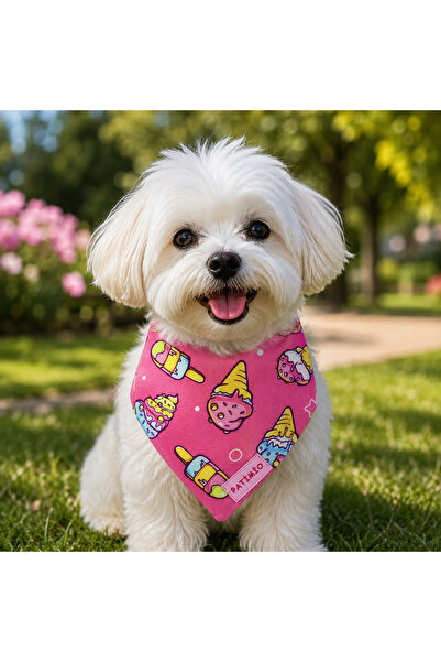 PATİMİO Ice Cream Cat And Dog Leash Scarf Bandana