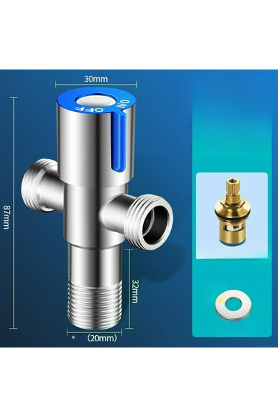 Choice4 Blue 2hole For Toilet Basin Water Heater G1/2 Stainless Steel Angle V...