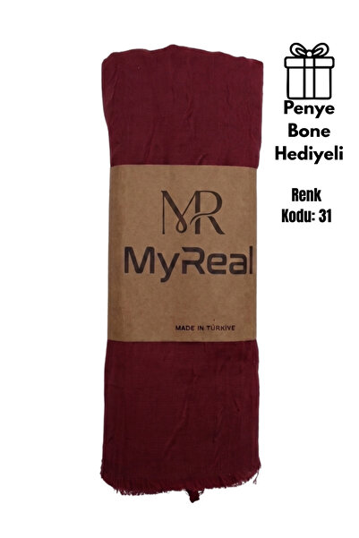MyReal شال من خيزران كراش باللون الأحمر الداكن - نسيج طبيعي لا يحتاج للكي (90...
