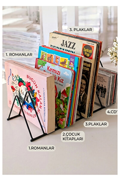 EceAksesuar Kitap Tutacağı-Kitap Rafı-Metal Kitap Desteği - Kitaplık- Ev Ve O...