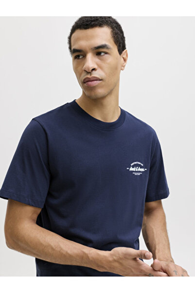 Jack & Jones Jjbrandon Tee Ss Crew Neck Navy Blue Men's T-Shirt 12288113