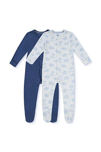 MOTHERCARE Erkek Bebek Tulum Hayvan Baskılı Çıtçıtlı Bisiklet Yaka Long Sleev...