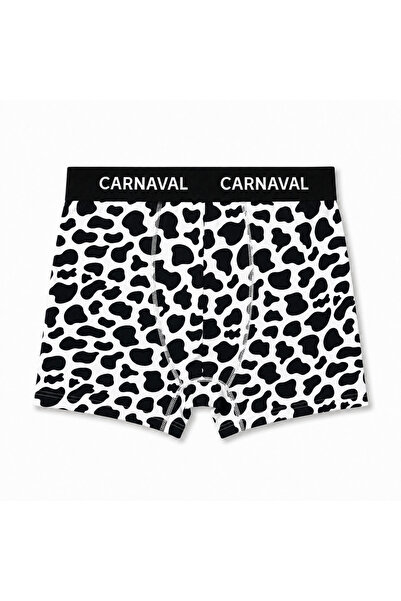CARNAVAL SOCKS Carnaval Cow Spotted Premium Cotton Men's Boxer -Black and Whi...