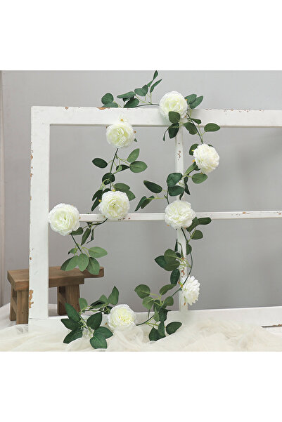 Choice White Pink Silk Peony Artificial Big Flowers Vines Wedding Rattan Ivy ...