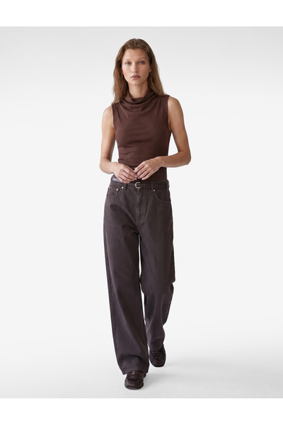 Koton Modal Fabric Slim Fit Sleeveless High Neck Bodysuit