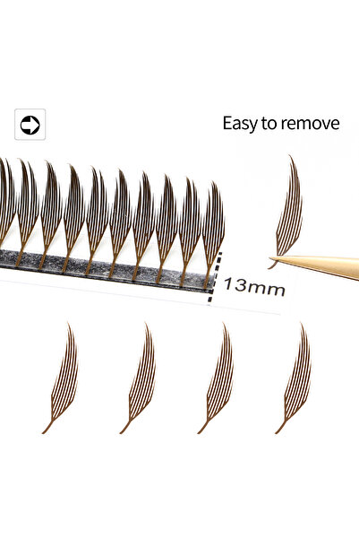 Choice15 MIX 8-15mm 0.07mm D Brown Comic XIUSUZAKI Brown Comic Spire Lashes A...