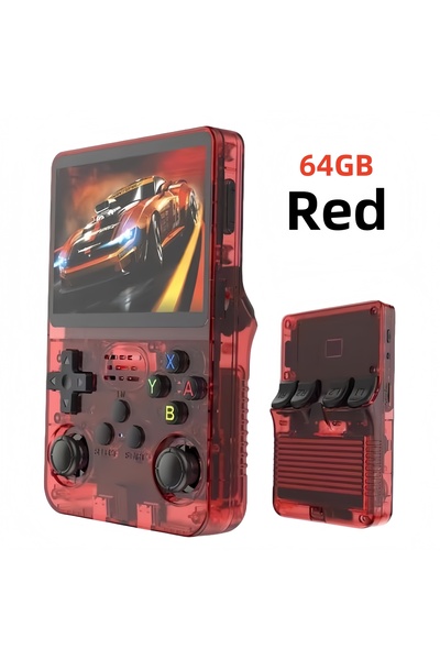 Choice10 Red 64GB Retro R36S Handheld Video Game Console 3.5 Inch IPS Screen ...