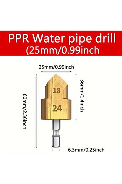 Choice1 25mm-0.99inch Hexagonal Handle Water Pipe Drill Bit，PPR Lifting Drill...