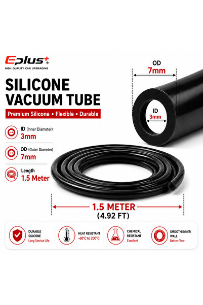 Choice16 Black-1.5M-ID 3MM EPLUS Universal 1.5 Meters Red Blue Black Silicone...