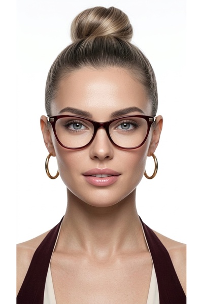 Olivier Philippe Lula Burgundy Blue Light Protection Glasses