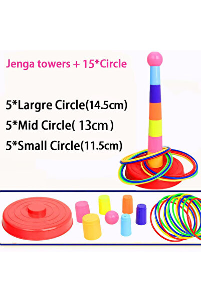 choice2 1xTower 15xRings Children Throw Circle Game Ferrule Stacked Toys Fun ...