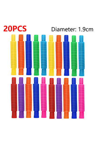Choice5 20PCS 1.9CM 10-30PCS Colorful Telescopic Tubes Fidget Toys Plastic Se...
