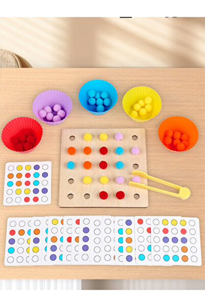 Choice Multicolor Wooden Clip Beads Toy Montessori Fine Motor Training Color ...