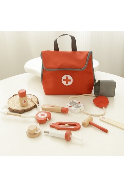 Choice Red doctor kit Wooden Pretend Play Red doctor's kit Educational Toys f...