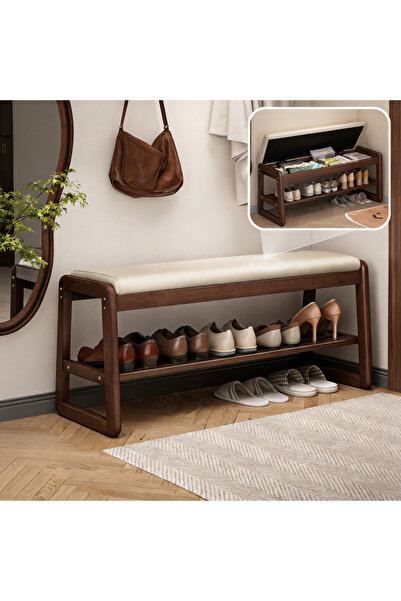 GoldenLike 100CM 2-Tier Entryway Shoe Rack Organizer Bench And Cushion Padded...