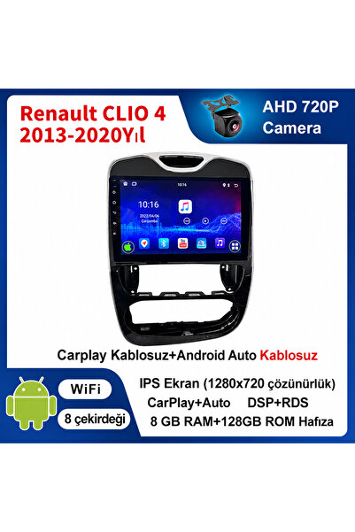 coni Renault CLIO 4 2013-2020 Yıl uyumlu 8GB Ram 128GB Rom Hafıza Android Kab...