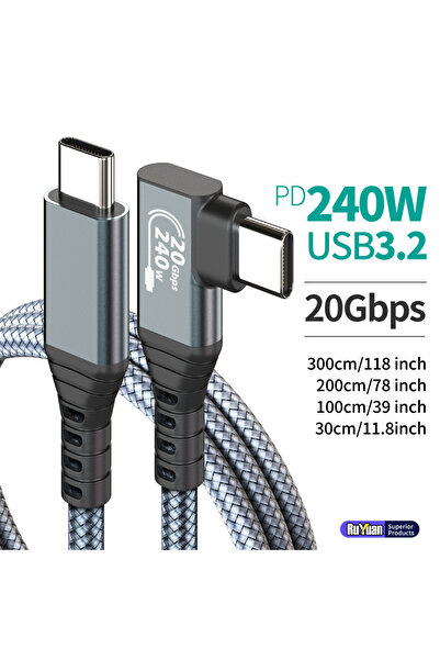 Choice <=0.5m Grey USB C Data Cable 20Gbps,USB3.2 Gen 2x2 High Speed Data Tra...