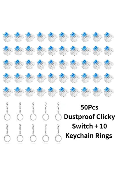 Choice Blue 50PCS Keyboard Clickers for 3D Prints Crisp Clicks Mechanical Key...