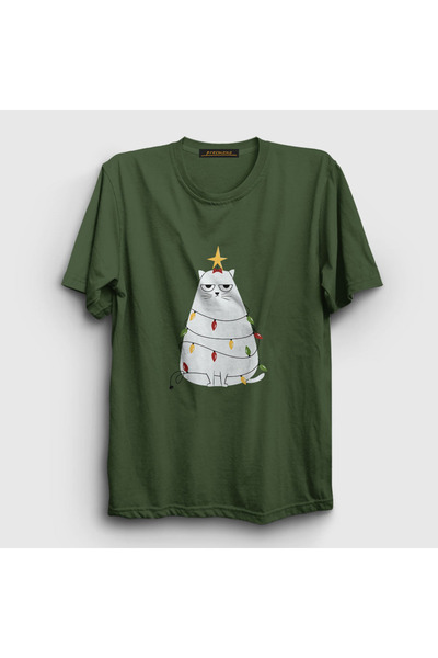 Presmono Unisex kaki grumpy mačka nova godina T-shirt 269703tt