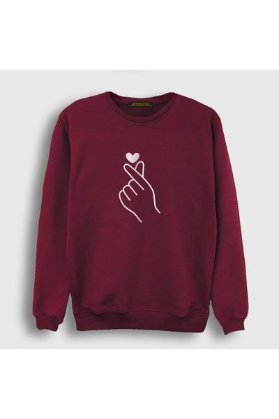 Presmono Unisex klaret crvena majica sa srcem i prstima BTS 266472tt