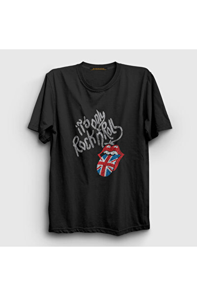 Presmono Unisex Black Rock The Rolling Stones T-shirt 118373tt