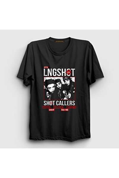 Presmono Unisex Siyah Poster V2 Shot Callers K-Pop Lngshot T-Shirt 613966tt
