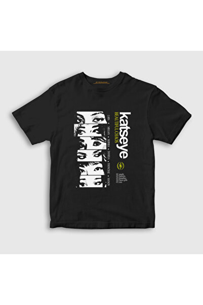 Presmono Unisex Children's Black Beautiful Chaos K Pop Katseye T-Shirt 586718Tt