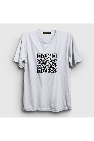 Presmono Unisex White Qr Code Meme Rick Astley T-Shirt 461348Tt