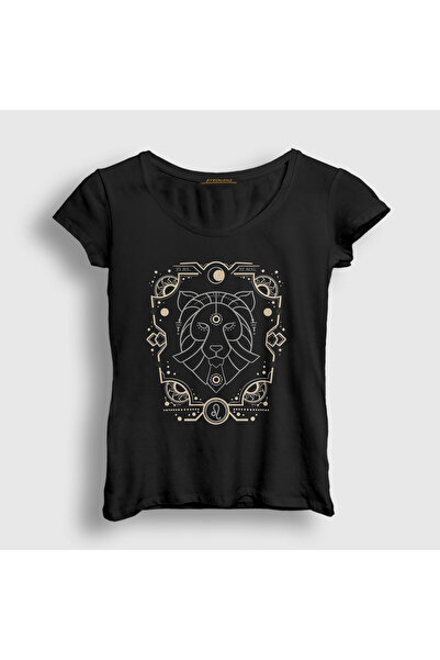 Presmono Ženski crni zodijak Lav T-shirt 527578tt