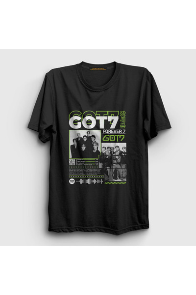 Presmono Unisex Black Forever Pop Got7 T-Shirt 597027Tt