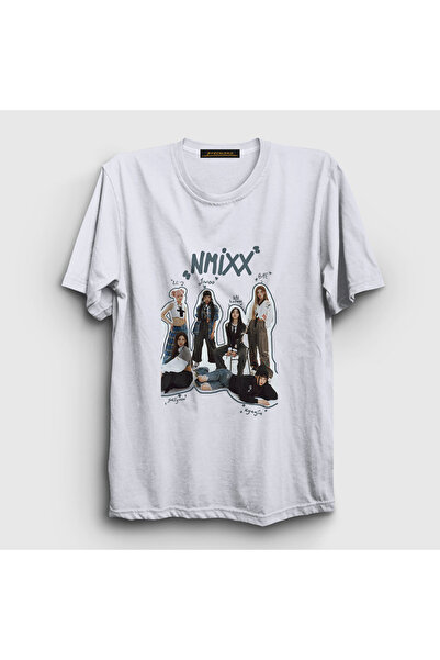 Presmono Unisex White Members K-Pop Nmixx T-Shirt 598487Tt